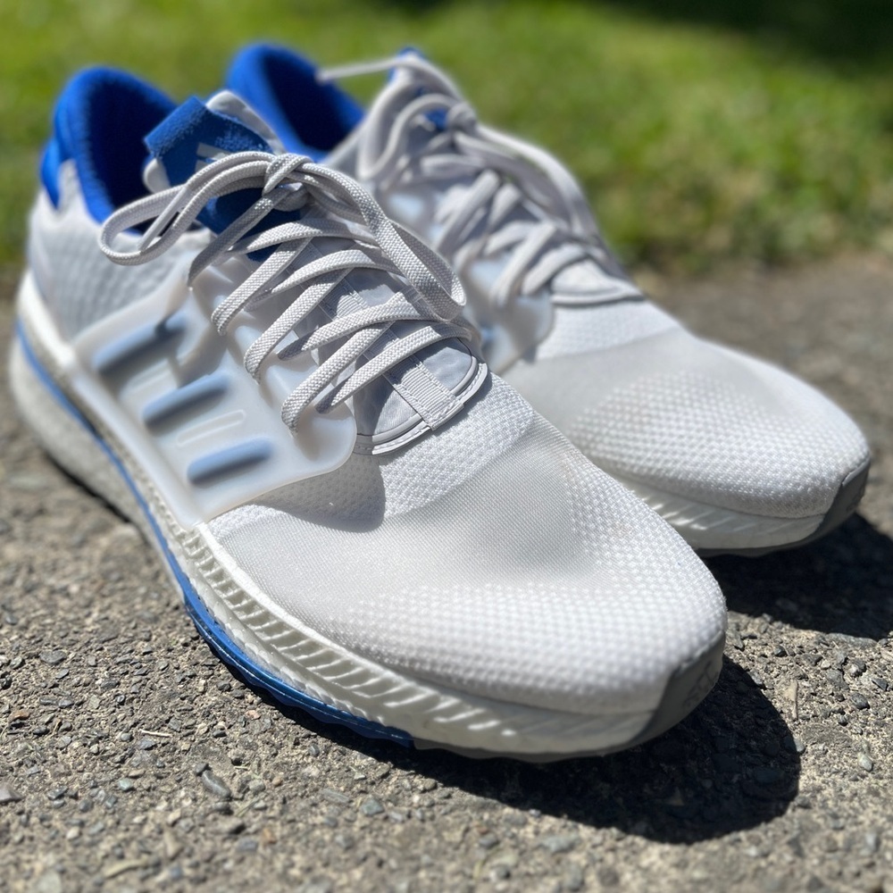 Adidas X_PLRBOOST Shoes Sneakers White Blue Mens Size 13 (Tagged 12.5)